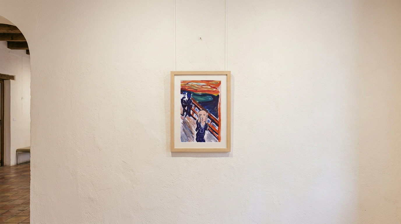 El Grito — obra de Jaime Gost expuesta en pared de galería