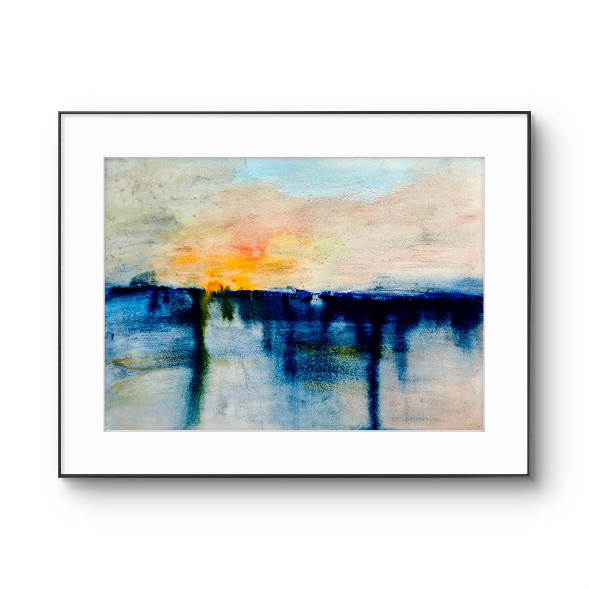 Atardecer con reflejos - Enmarcado