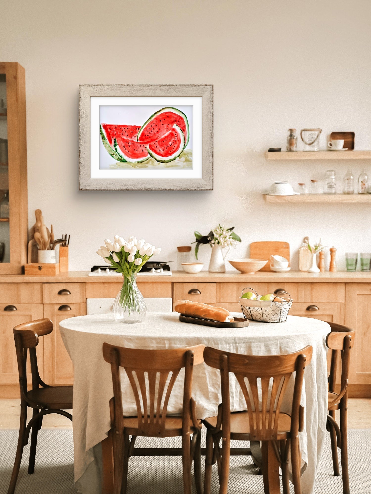 Sandía Bodegón — obra de Jaime Gost ambientada en una cocina