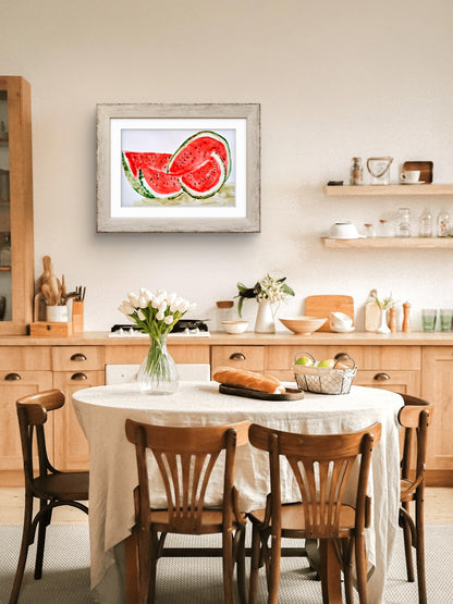 Sandía Bodegón — obra de Jaime Gost ambientada en una cocina