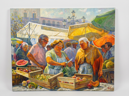 Mercado de Llucmajor — pintura original de Guillem Gil | Galería Jaime Gost, Mallorca