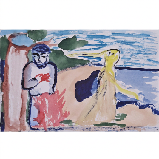 Despedida — acuarela original de Jaime Gost, homenaje a Munch, vista frontal