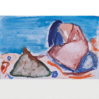 Melancolía Mujer — acuarela original de Jaime Gost, homenaje a Munch, vista frontal