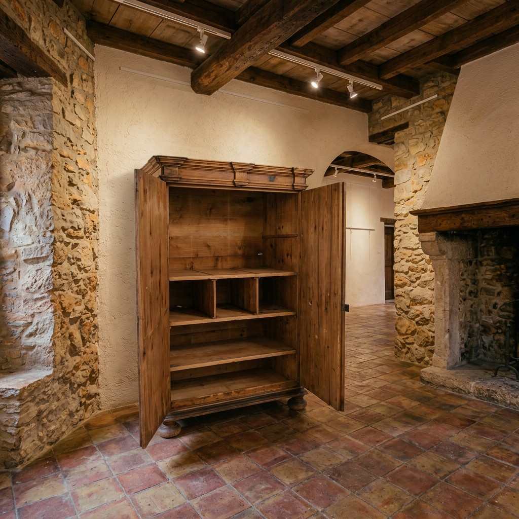 Rustic pine wardrobe (18th century)