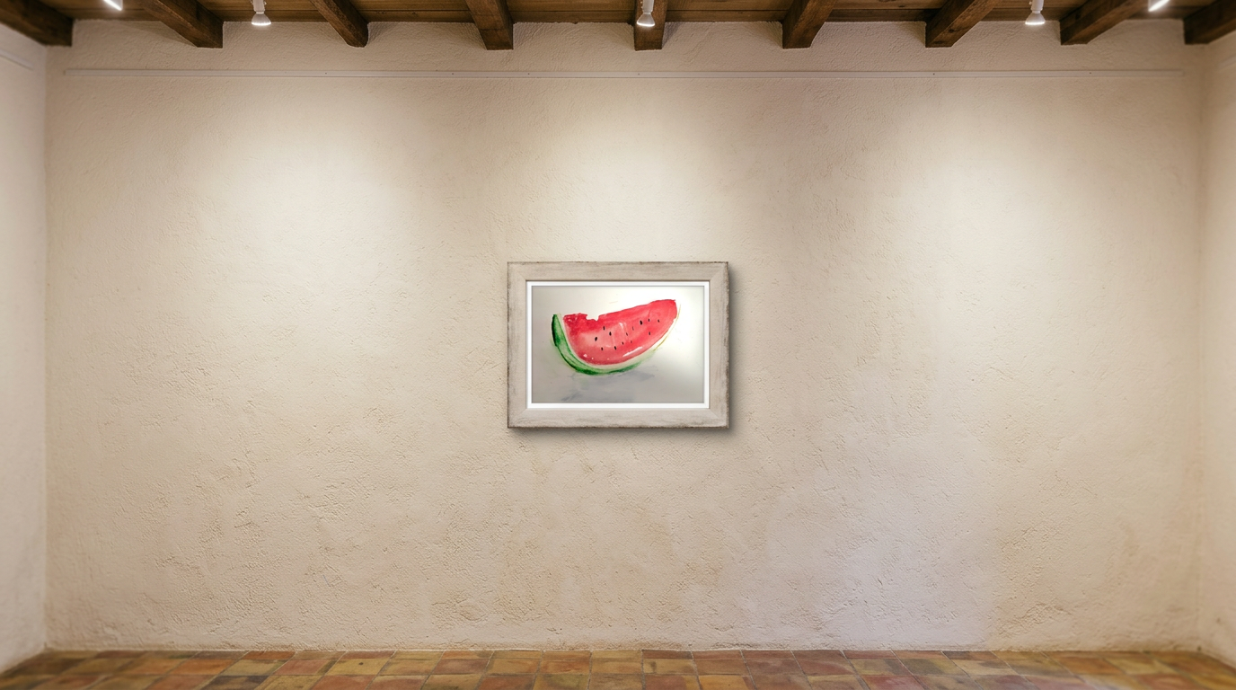 Sandía Relieve — obra de Jaime Gost expuesta en pared de galería