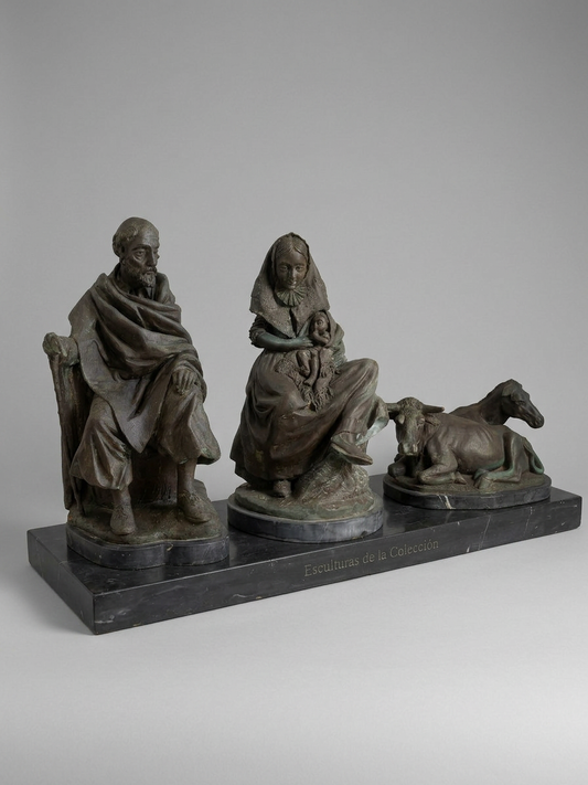 El Belén — Conjunto de 3 esculturas en bronce